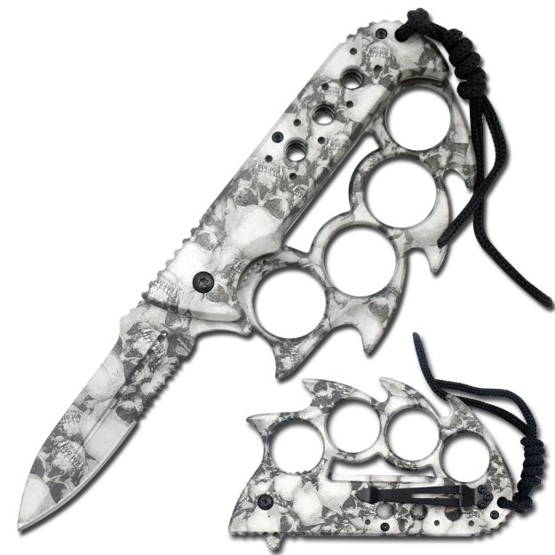 Camouflage Knuckle Duster - Camo Print Steel Knuckles - Camouflage