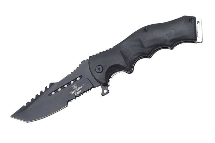 Snake Eye Tactical Spring Assist Knife 4.75" Closed