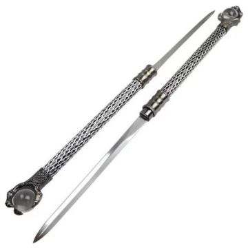 Double Blade Dragon Claw Stick Sword. 30" Overall