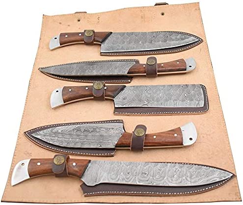 Damascus 5 Piece Kitchen Set - Pakkawood Handle - Forests, Tides, and  Treasures