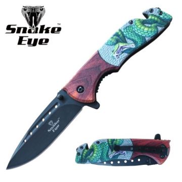 Snake Eye Tactical Wildlife Collection Snake Edition Spring Assisted Rescue Knife SE-5147SN