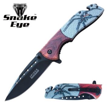 Snake Eye Tactical Wildlife Collection Spider Edition Spring Assisted Rescue Knife SE-5147SP