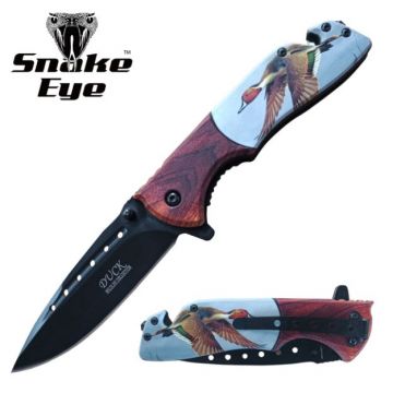 Snake Eye Tactical Wildlife Collection Duck Edition Spring Assisted Rescue Knife SE-5147DK