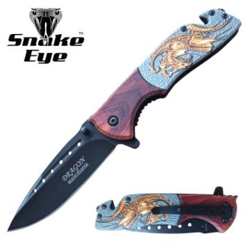 Snake Eye Tactical Wildlife Collection Dragon Edition Spring Assisted Rescue Knife SE-5147DG