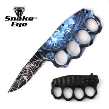 Action Assisted Knuckle Knife 4.5" Printed Handle with Clip