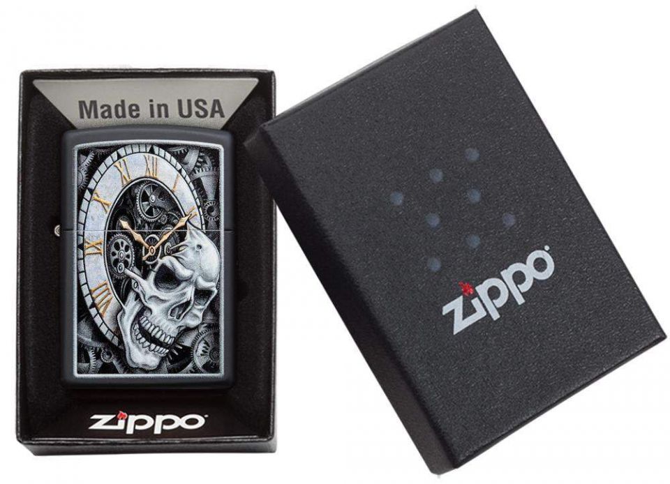 Zippo Skull Clock Design Lighter 29854
