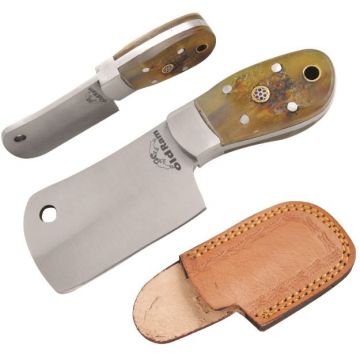 Old Ram Handmade Ram Handle Mini Cleaver Ram Handle With Silver Bolster