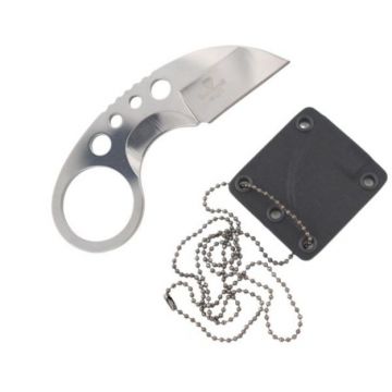 Snake Eye Tactical Neck Silver Finish Knife