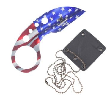 Snake Eye Tactical Neck USA Flag Finish Knife