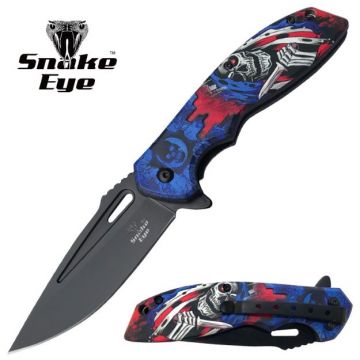 Snake Eye Tactical F3 Spring Assist knife Skull Printed Handle SE-5276-F3