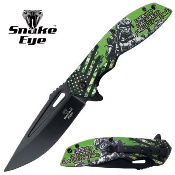 Snake Eye Tactical H2 Spring Assist knife Troop Printed Handle SE-5276-H2