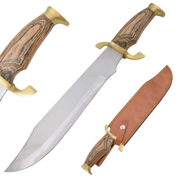 Old Ram Handmade Bowie Hunting Knife Natural Wood Handle OR-6076
