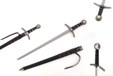 Medieval Warrior Middle Ages Black Mini Sword With Scabbard (SE-3167BK)