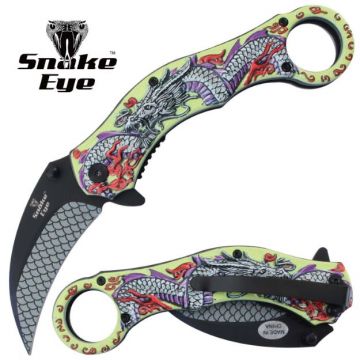 Spring-Assist Folding Knife, Tac-Force Mini Stiletto 2.75 Blade Skull -  Green