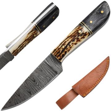 Old Ram Handmade Full Tang Damascus Steel Blade Hunting Knife