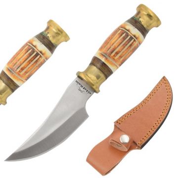 Old Ram Handmade Fixed Blade Hunting Knife Burn Bone Handle (OR-6064BB)