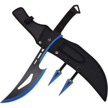 Green Fantasy Ninja Warrior Sword 26 W/2 pcs Throwing Knife Set - Edge  Import