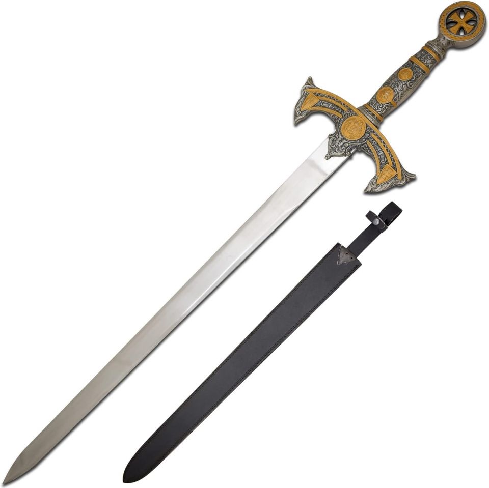 Medieval Warrior 12th Century Templar Knight Crusader Sword WT-4016