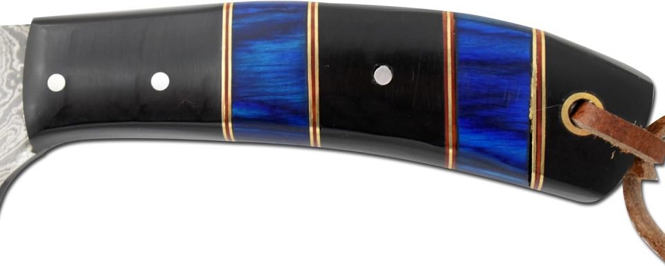 Wild Turkey Handmade Full Tang Real Damascus Steel Blade Skinner