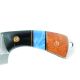 Old Ram Handmade Real Damascus Steel Blade Hunting Knife Resin and Wood Handle