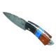 Old Ram Handmade Real Damascus Steel Blade Hunting Knife Resin and Wood Handle