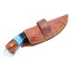 Old Ram Handmade Real Damascus Steel Blade Hunting Knife Resin and Wood Handle