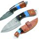 Old Ram Handmade Real Damascus Steel Blade Hunting Knife Resin and Wood Handle