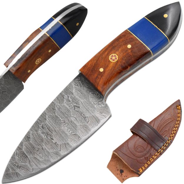 Old Ram Handmade Full Tang Damascus Steel Blade Hunting Knife