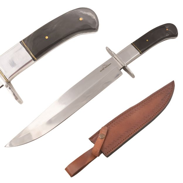 Old Ram Handmade Fixed Blade Hunting Bowie Knife Horn Handle