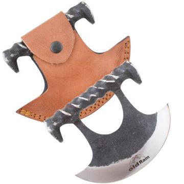 Old Ram Handmade Rail Road Spike Ulu Knife