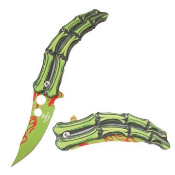 Snake Eye Tactical Spring Assist knife Green Handle