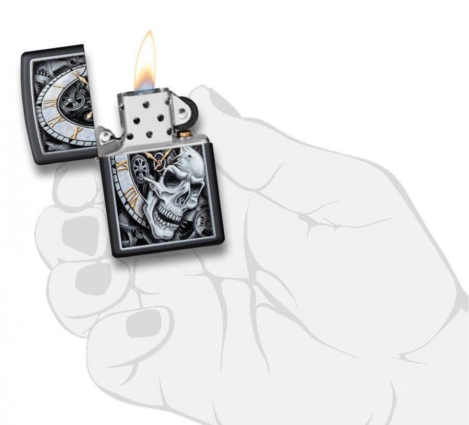 Zippo Skull Clock Design Lighter 29854