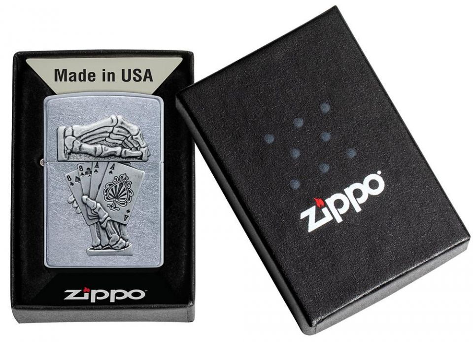 Zippo Dead Mans Hand Emblem Design Lighter