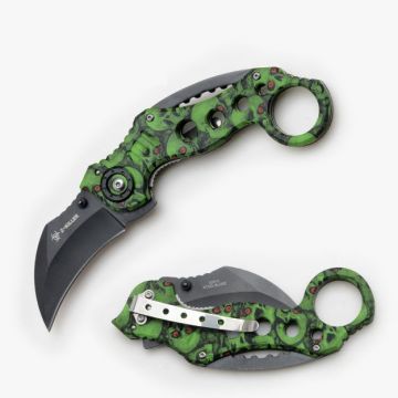 " Z Killer " Skull Karambit Tactical Spring Assist Knife 5" Close