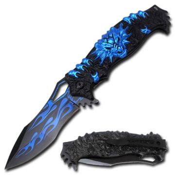 Snake Eye Fantasy BL Dragon Style Spring Assist Knife