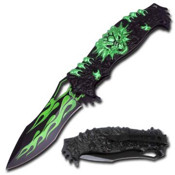 Snake Eye Fantasy GN Dragon Style Spring Assist Knife