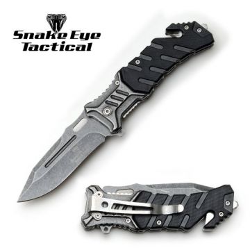 Snake Eye Tactical Heavy Duty Rescue Style Spring Assist knife SE-1349BK