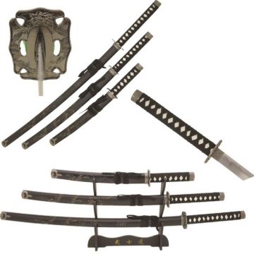 Dragon Design Japanese Katana Sword Set. SE-58-D4