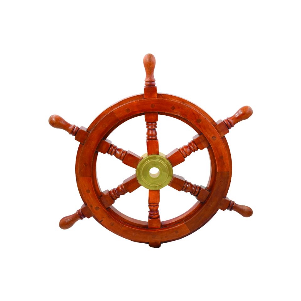 18-Inches Nautical Real Wooden Ship Wheel