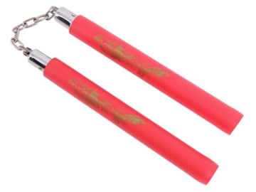 12" Foam Padded Nunchaku Red