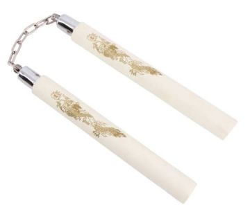 12" Foam Padded Nunchaku White