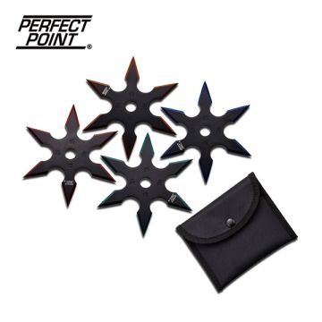 PERFECT POINT 90-16-4 4" FOUR PIECE 6 POINT THROWING STARS