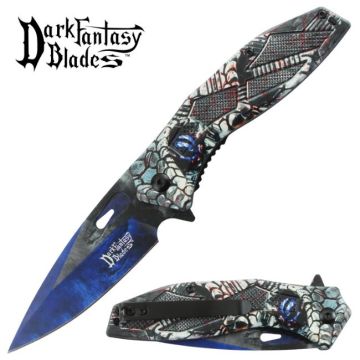 Dark Fantasy Blades Fantasy Graphic Spring Assist Knife DF-106BL