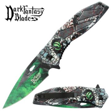 Dark Fantasy Blades Fantasy Graphic Spring Assist Knife DF-106GN