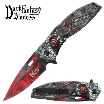Dark Fantasy Blades Fantasy Graphic Spring Assist Knife DF-106RD