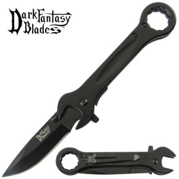 Dark Fantasy Blades Wrench Tactical Assist Pocket Knife DF-1103BK