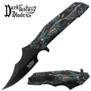 Dark Fantasy Blade Spring Assist Knife DF-173BK