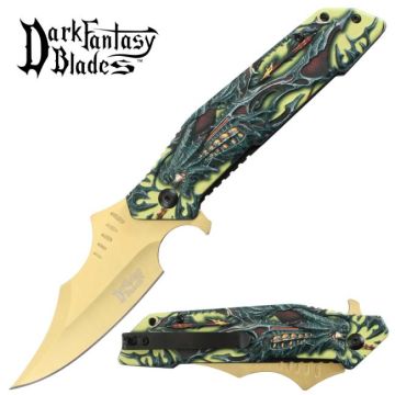 Dark Fantasy Blade Spring Assist Knife DF-173GL
