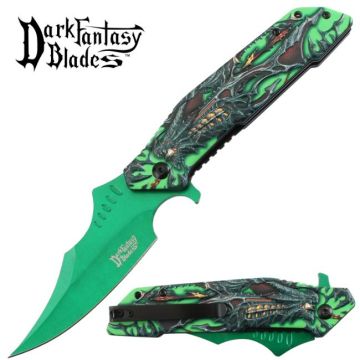Dark Fantasy Blade Spring Assist Knife DF-173GN