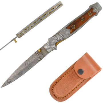 Wild Turkey Handmade Damascus Blade Folding Knife DM-210